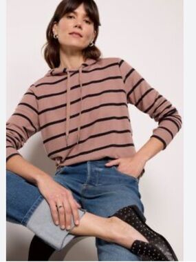 EVEREVE Stripe Hoodie Top size Small